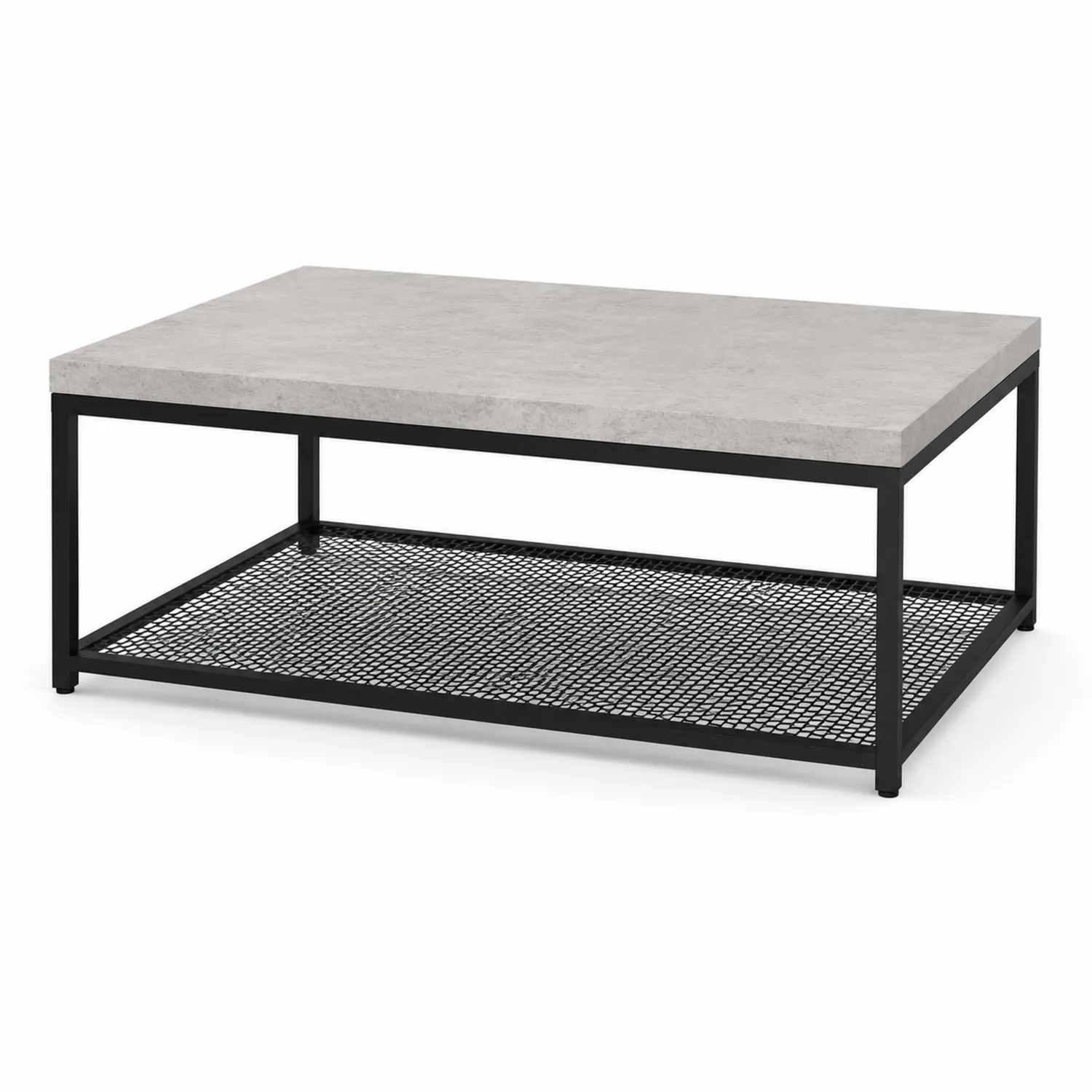Stolik kawowy prostokątny beton stalowy 120x60x45 cm