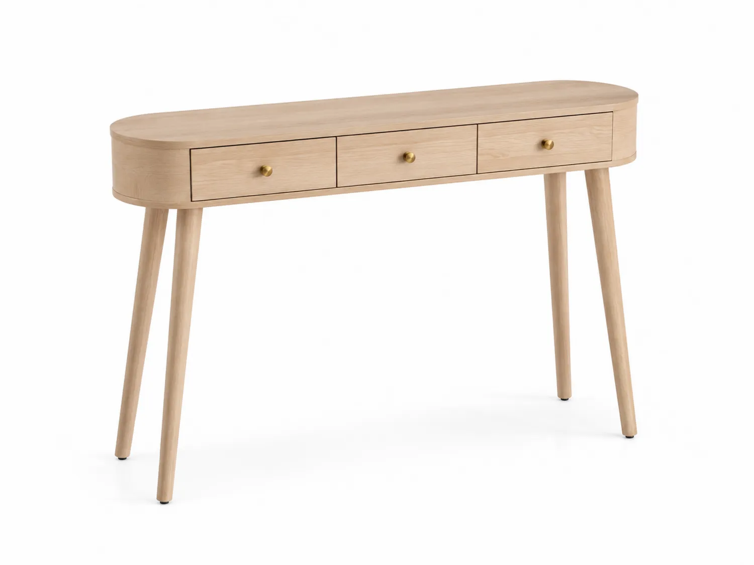 Konsola z drewna dębowego z trzema szufladami, 120 cm