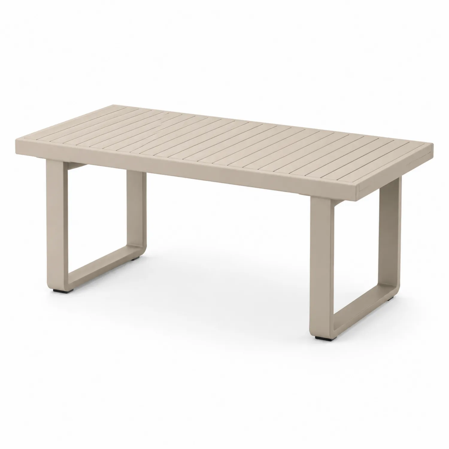 Stół ogrodowy prostokątny aluminium beżowy 150cm x 90cm x 75cm