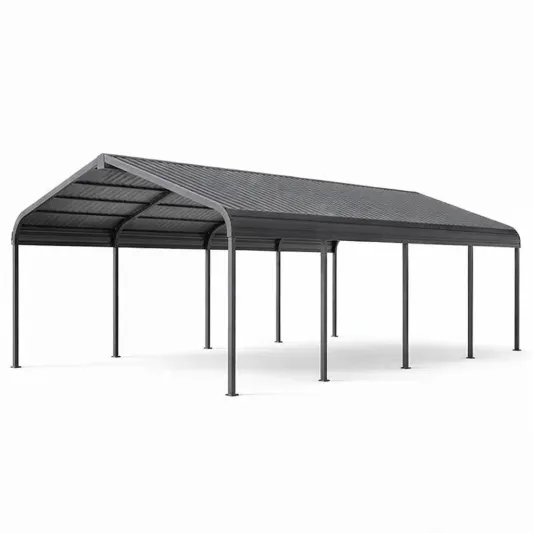 Metall Carport Überdachung Stahl Schwarz 600x300x260 cm-furnzexa