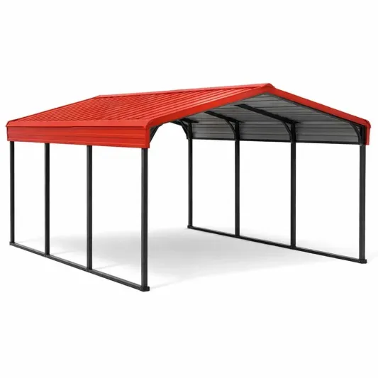 Metall Carport Rot 6x3x2,5m Stahlrahmen-furnzexa