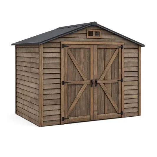 Gartenhaus Holzoptik Kunststoff 257x182x240cm-furnzexa