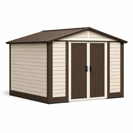 Gartenhaus Polypropylen Braun/Beige 350 cm x 229 cm x 254 cm-furnzexa