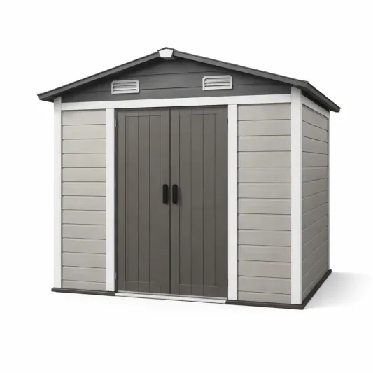 Gartenhaus Polypropylen Grau 185x152x226 cm-furnzexa
