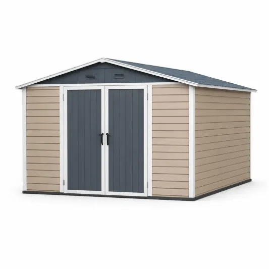 Gartenschuppen aus Polypropylen Beige Blau 320x240x210 cm-furnzexa