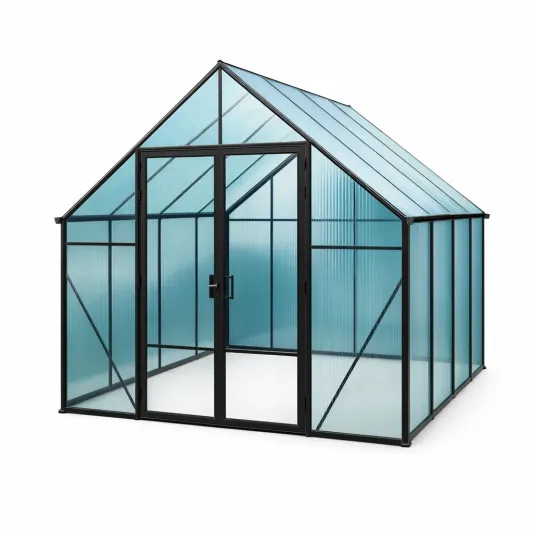 Gewächshaus aus Aluminium mit Polycarbonatplatten 250x200x200cm-furnzexa