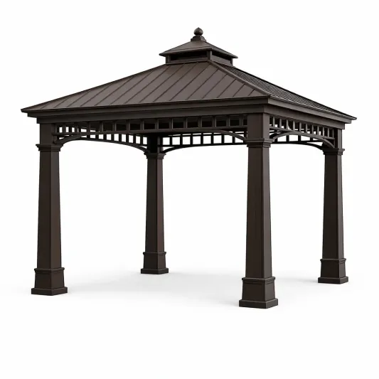 Gartenpavillon Metall Braun 300x350x380 cm-furnzexa