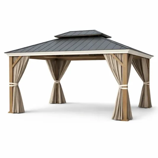 Pavillon mit Holzrahmen und Aluminiumdach 3x3 m-furnzexa