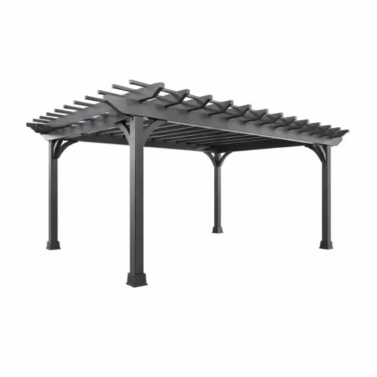 Metall Gartenpergola Grau 300x400x210 cm-furnzexa