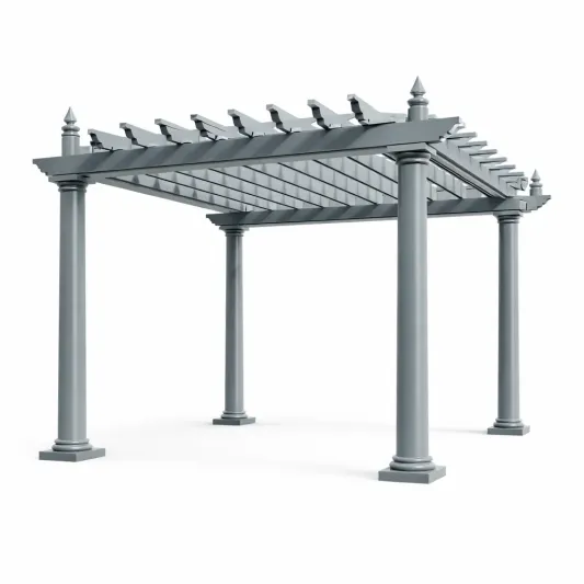 Pergola aus Metall Grau 300cm x 300cm x 250cm-furnzexa