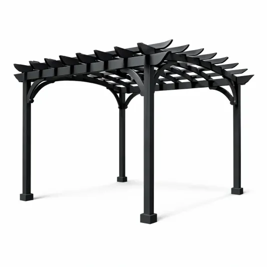 Aluminium Pergola Schwarz 300x300x250 cm-furnzexa