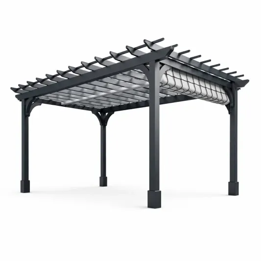 Gartenpavillon Aluminium Pergola mit Polyesterdach 400x300 cm Grau-furnzexa