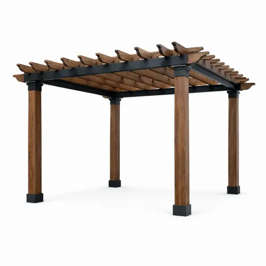 Holz und Metall Pergola 300x300x250 cm-furnzexa