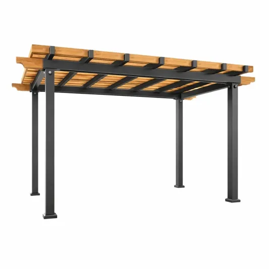 Metall- und Holzpergola 300x200x220 cm-furnzexa