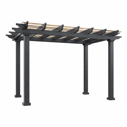 Metall Pergola mit Holzelementen 300x300x220 cm-furnzexa