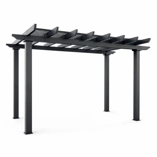Pergola Metall Dunkelgrau 300x300 cm-furnzexa