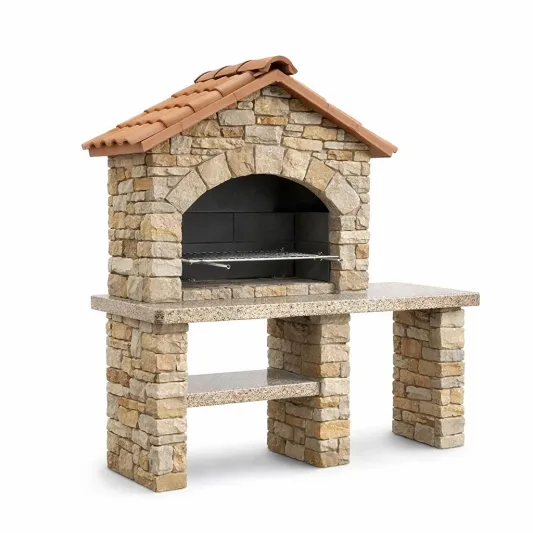 Naturstein Grillkamin mit Betonabdeckung-furnzexa