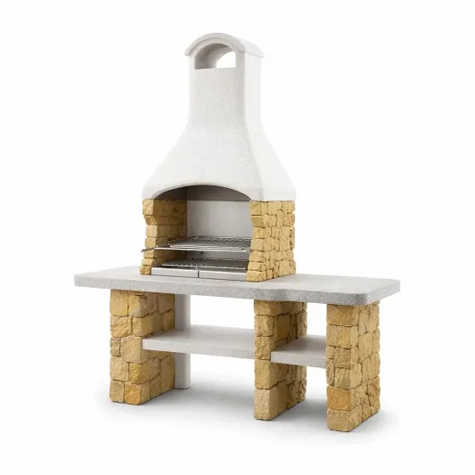 Gartenkamin Grill Naturstein Beton Edelstahl Rost-furnzexa