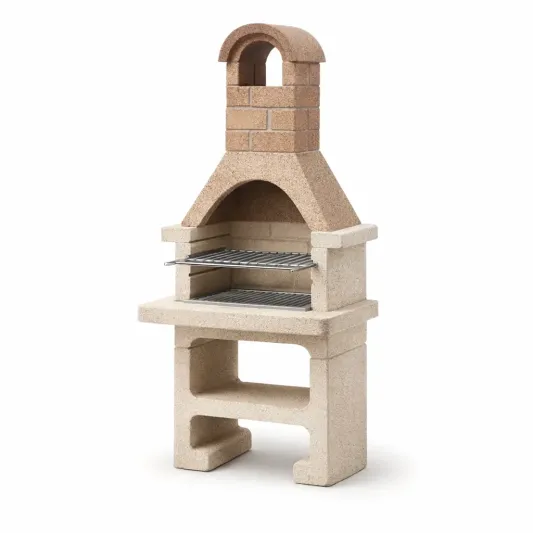 Beton Gartenkamin mit Edelstahl-Grillrost 180 cm-furnzexa