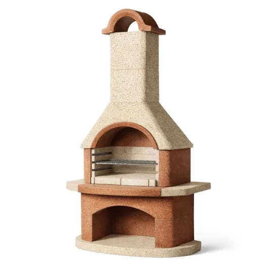 Gartenkamin aus Beton mit Edelstahl-Grillrost-furnzexa