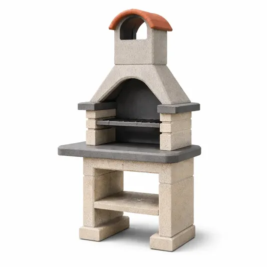 Gartenkamin Grill Feuerfester Beton Grau/Beige-furnzexa