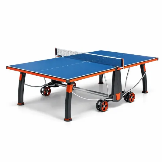 MDF Tischtennistisch klappbar aus Stahl, Blau/Schwarz/Orange-furnzexa