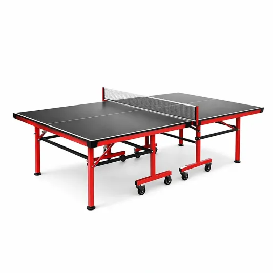 Klappbarer Tischtennistisch aus Stahl, MDF Schwarz/Rot, 274 cm-furnzexa