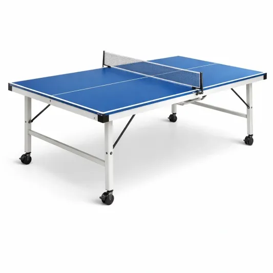 Klappbarer Tischtennistisch aus MDF mit Metallrahmen Blau-furnzexa