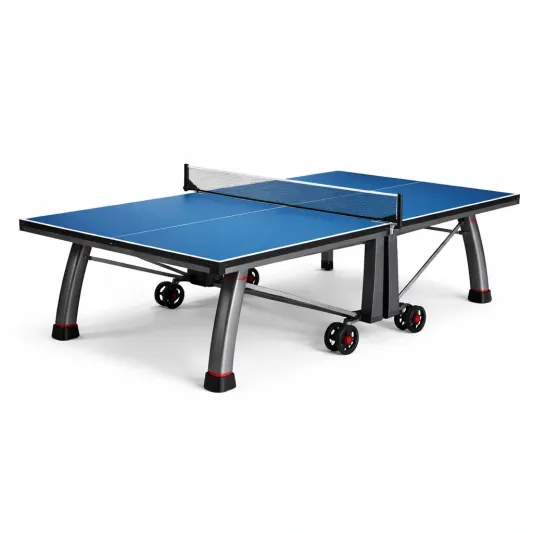 Klappbarer Tischtennistisch aus MDF und Stahl, Blau-furnzexa
