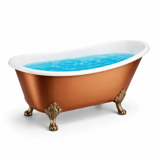 Freistehende Badewanne Kupfer Acryl 175 cm-furnzeta