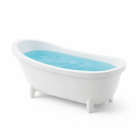 Freistehende Badewanne Oval Acryl Weiß 150 cm-furnzeta