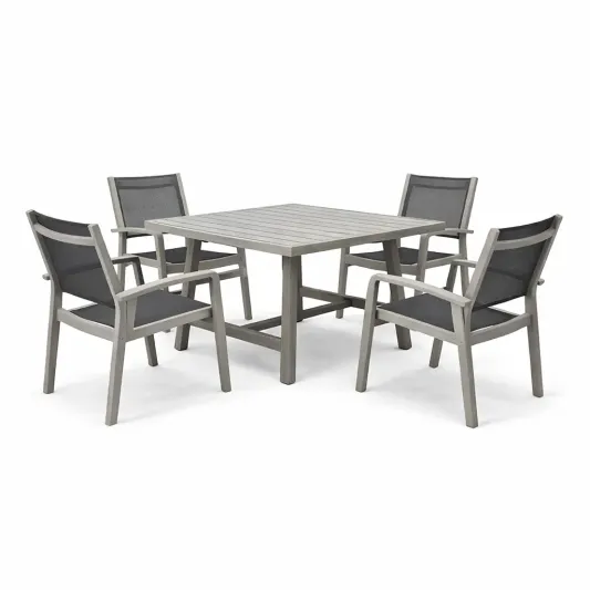 Gartenmöbel-Set Aluminium Tisch mit 4 Stühlen-furnzeta