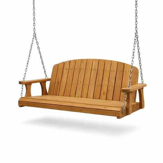Holz Hängeschaukelbank mit Metallketten-furnzeta