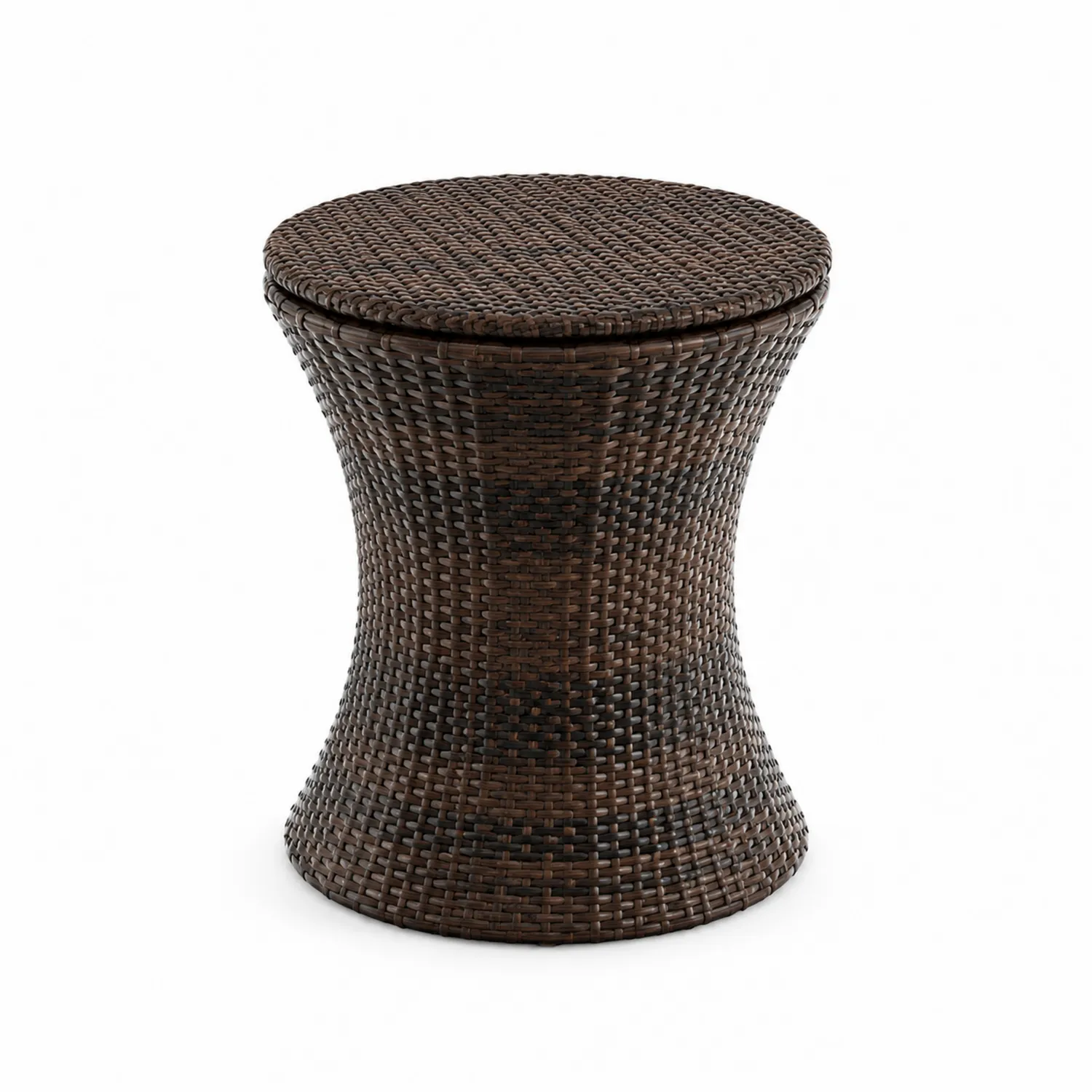Stolik z Syntetycznego Rattanu Brązowy 45 cm