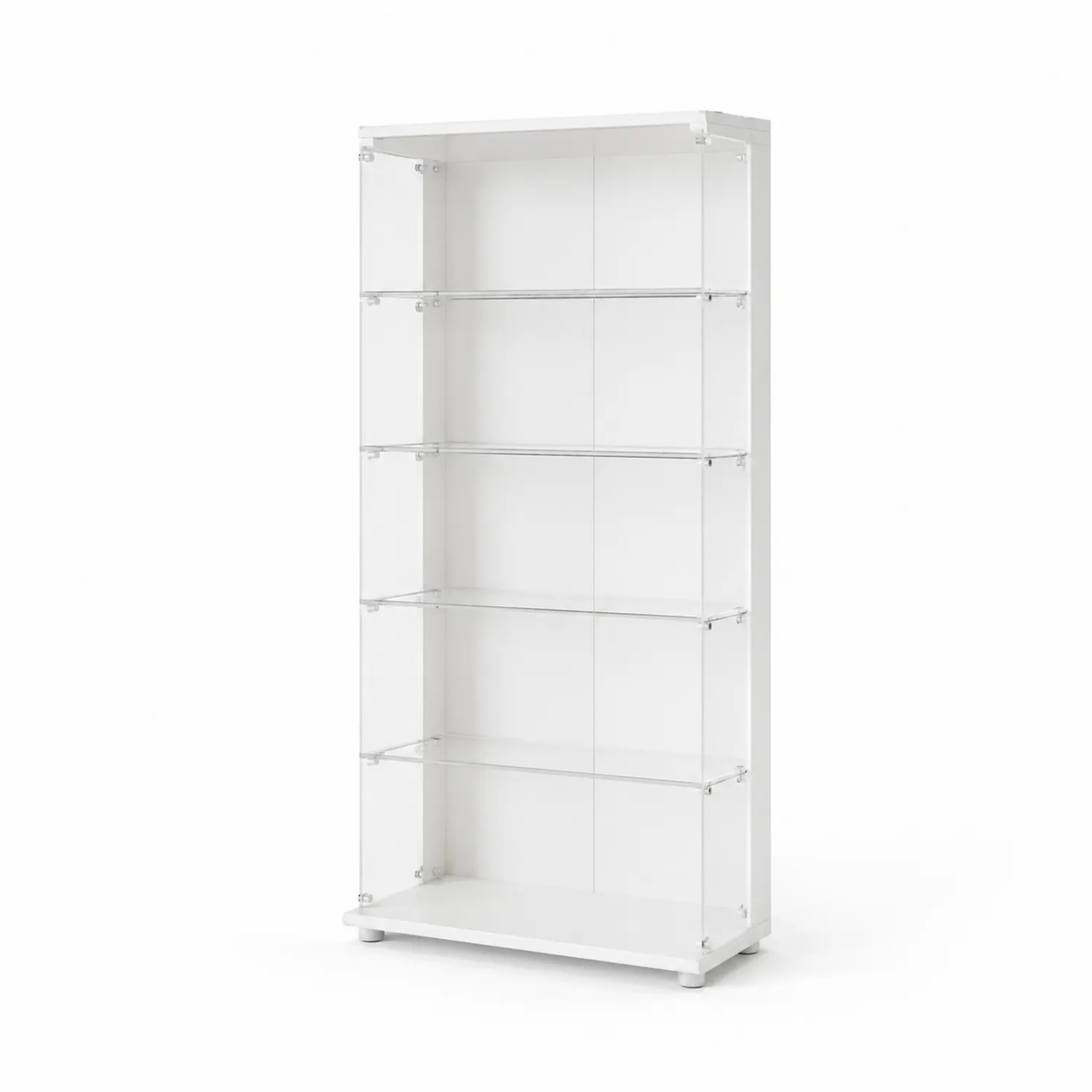 Biała witryna MDF z hartowanym szkłem 200x90x40 cm