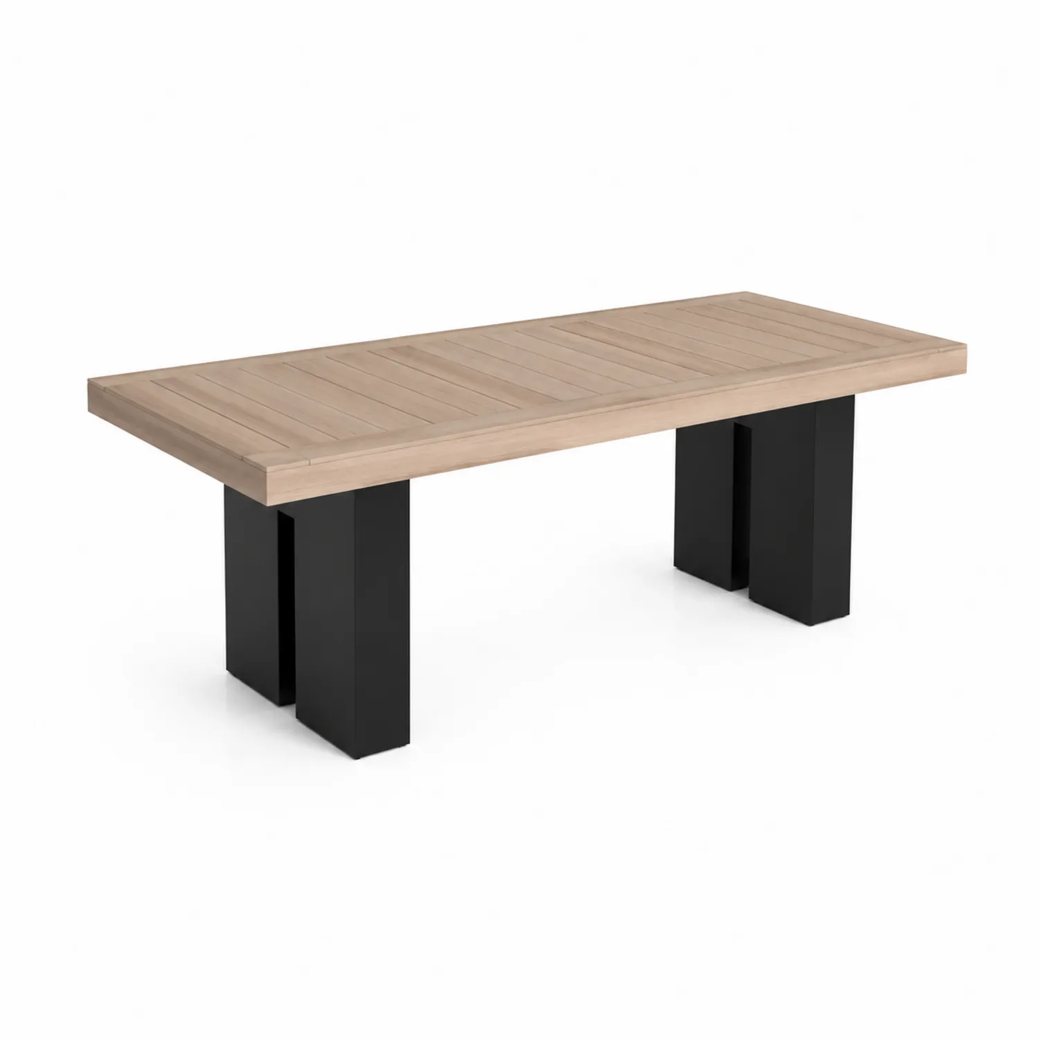Stół ogrodowy drewno teak i stal 200x100x75 cm