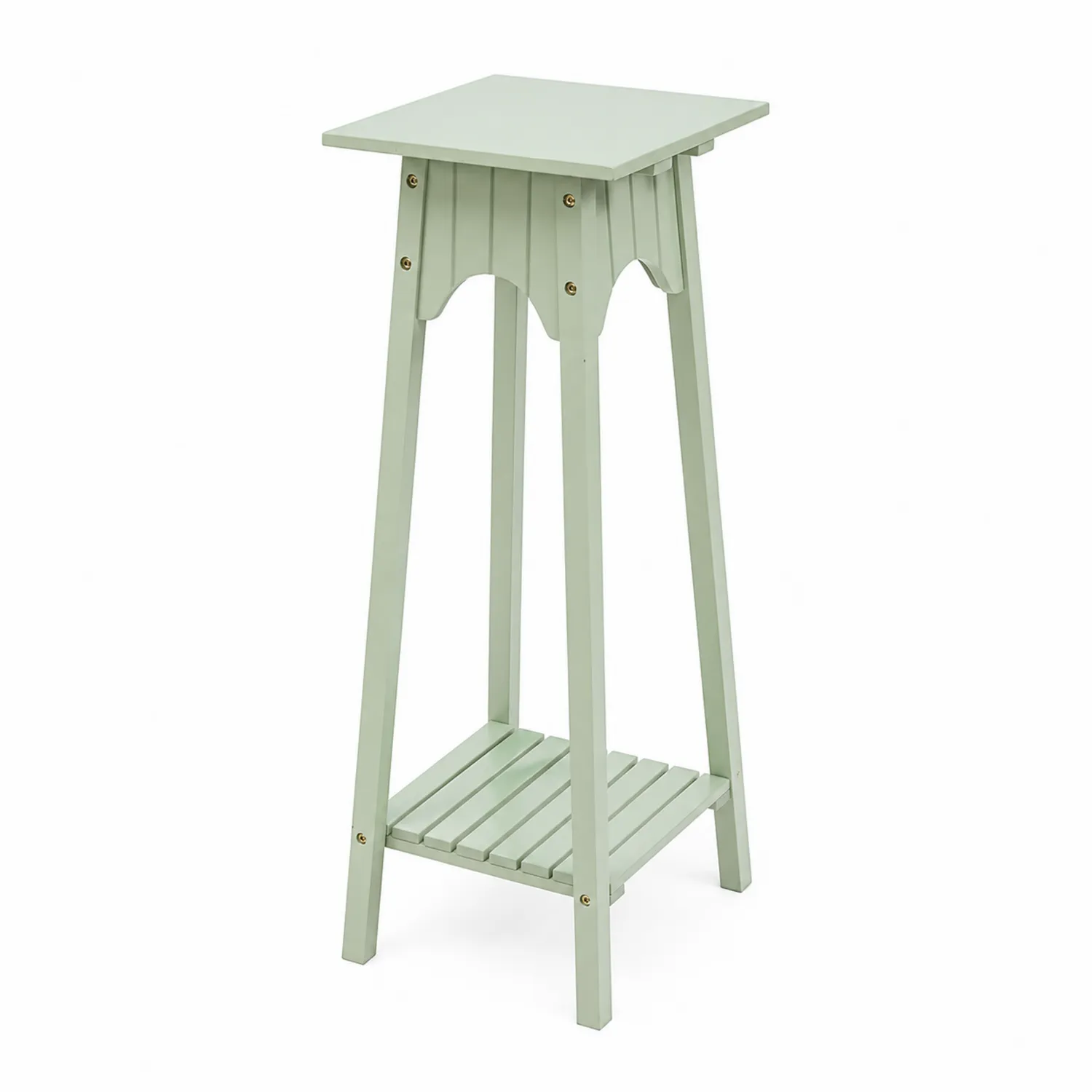 Stolik boczny drewniany z sosny Zielony 70 cm
