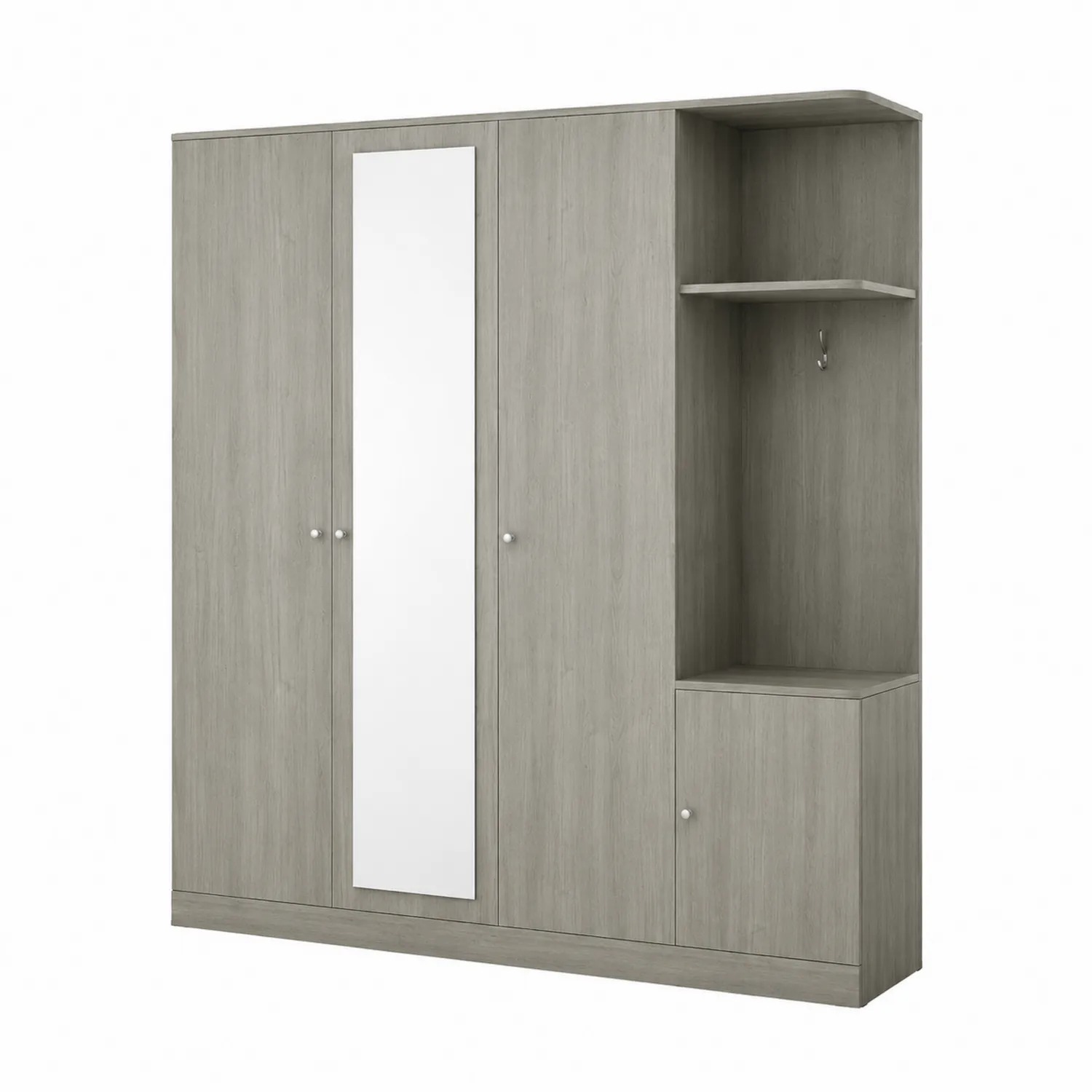 Szafa z Lustrem z Płyty Laminowanej Szary 200x180x50 cm