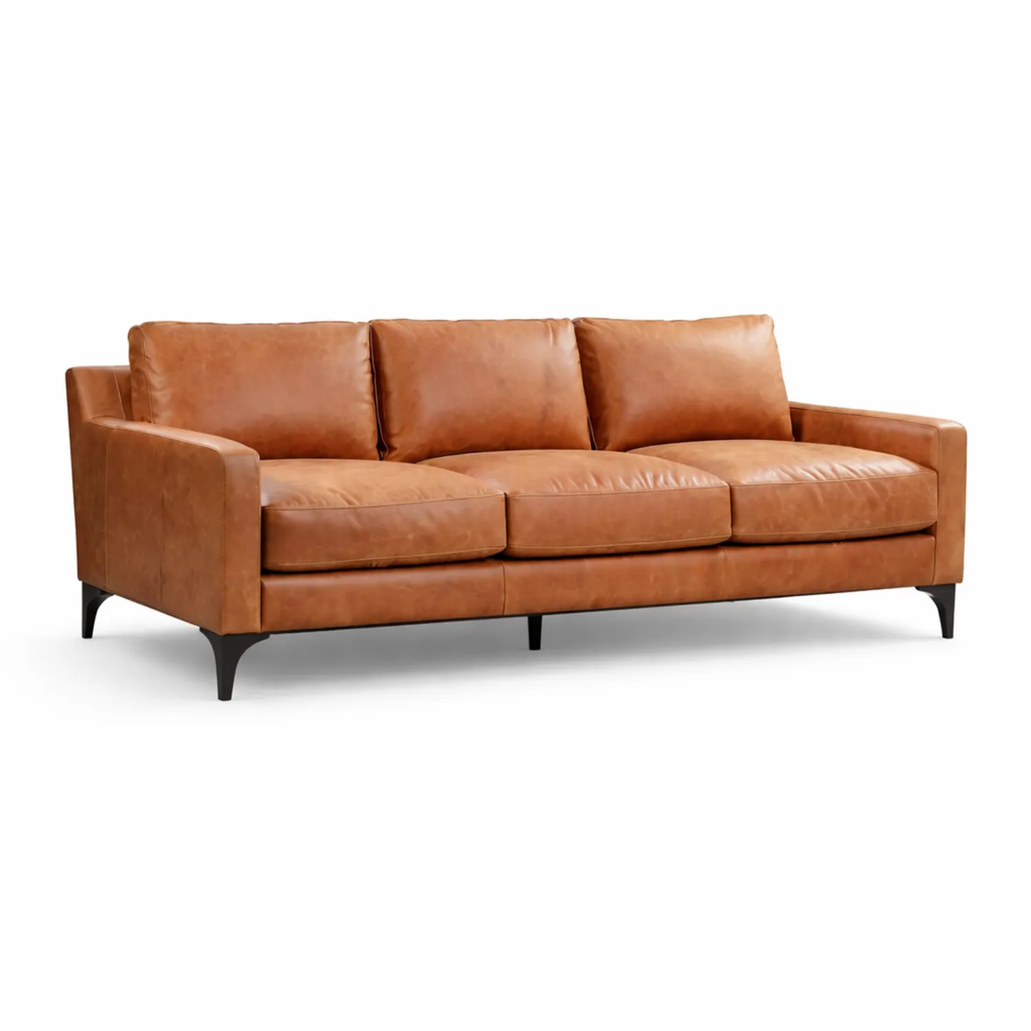 Sofa skórzana pomarańczowa 220 cm
