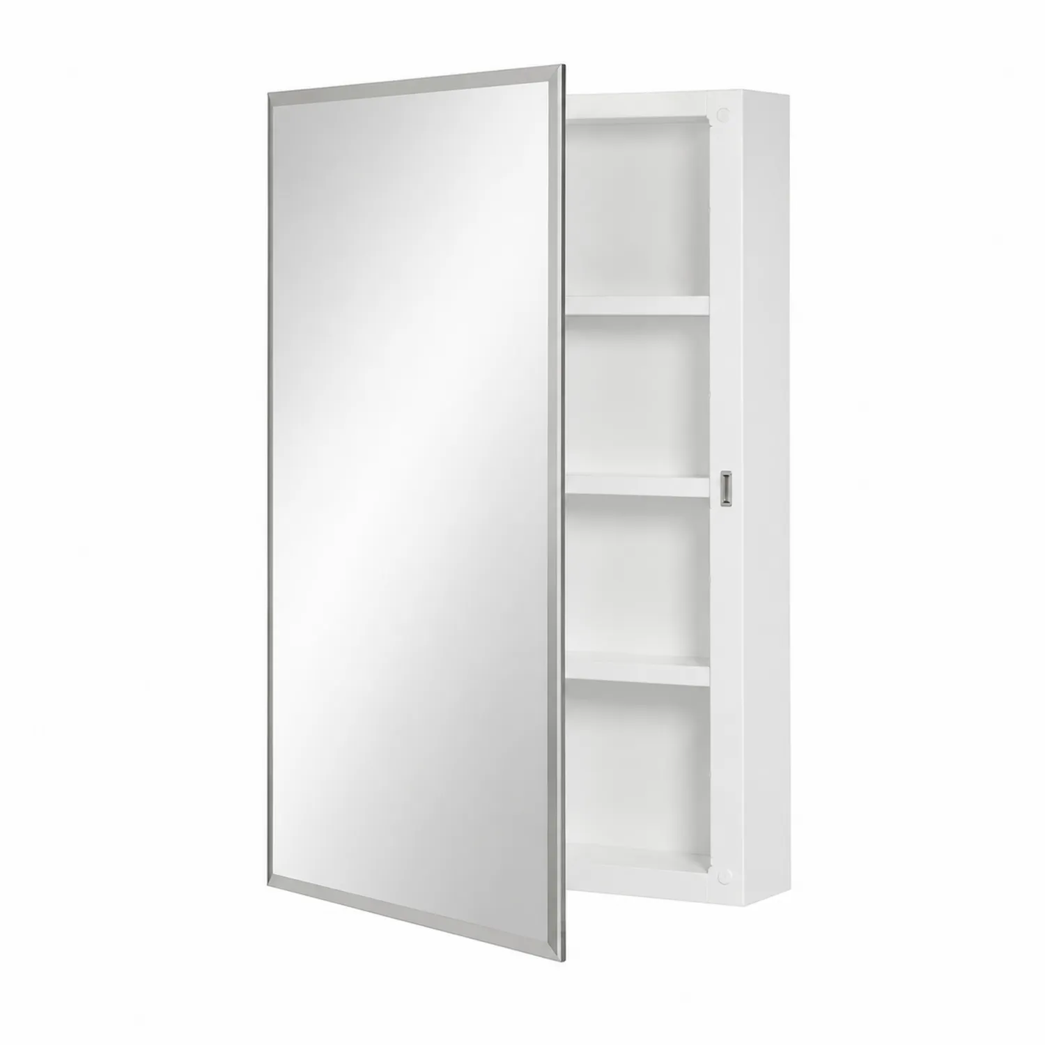 Szafka łazienkowa z lustrem biały metalowa i MDF 80x60x15 cm
