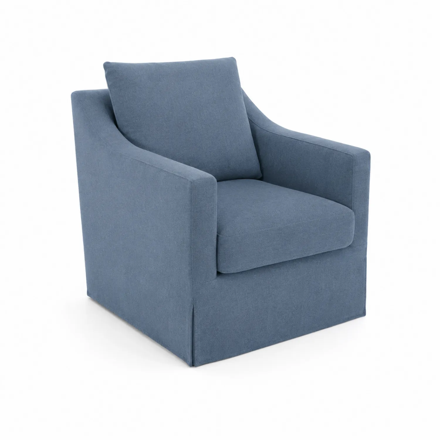 Fotel tapicerowany, drewniany, niebieski 80x75x85cm