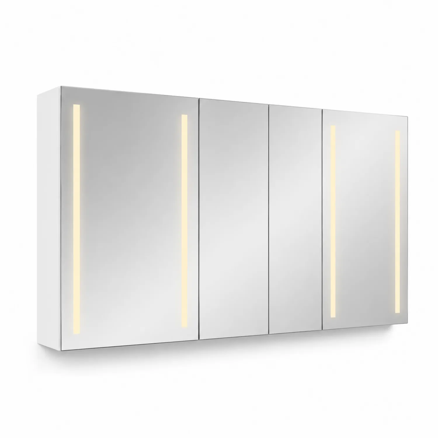 Szafka łazienkowa z lustrem LED biała 120x70x15 cm