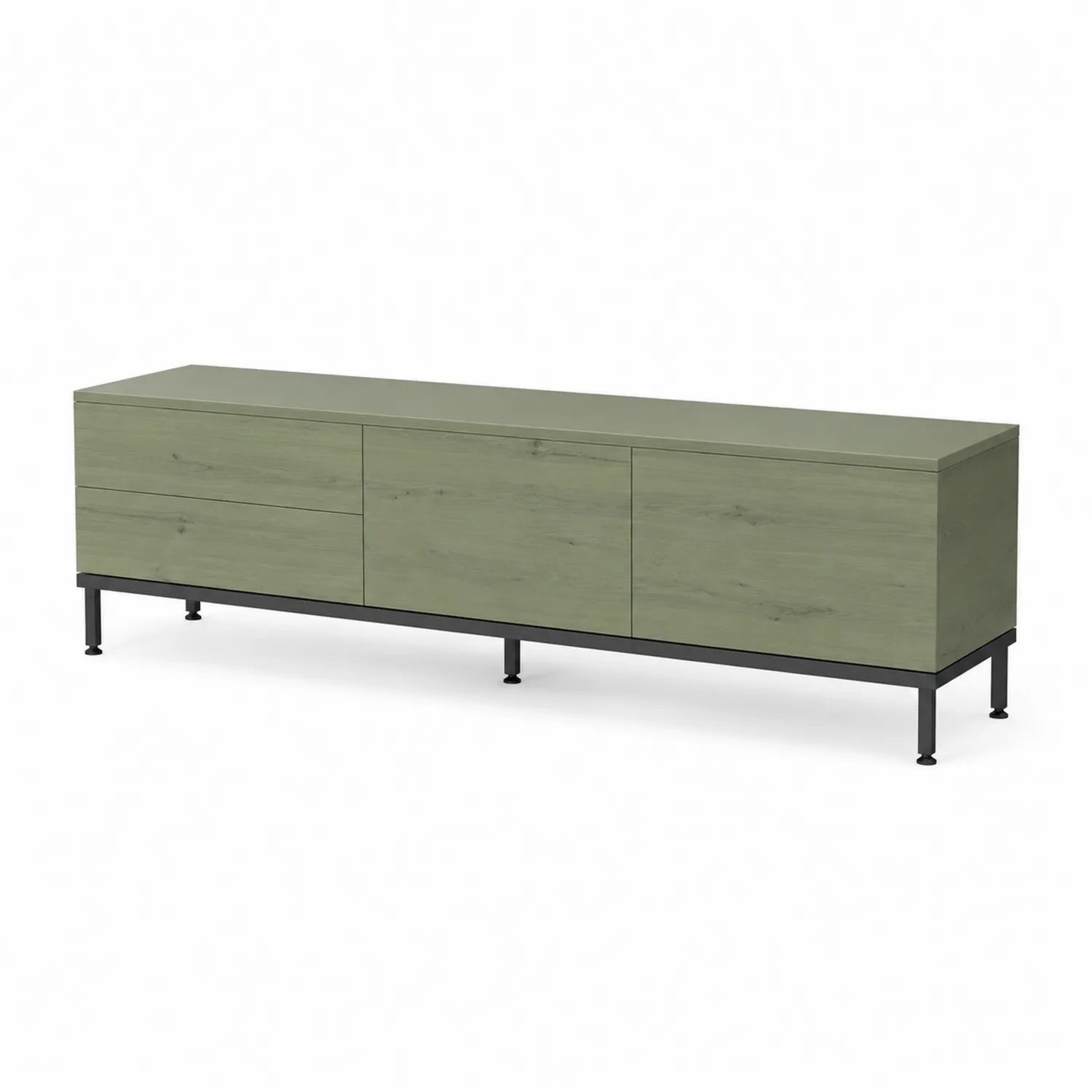 Szafka RTV z płyt MDF i metalowymi nogami 150x40x50 cm