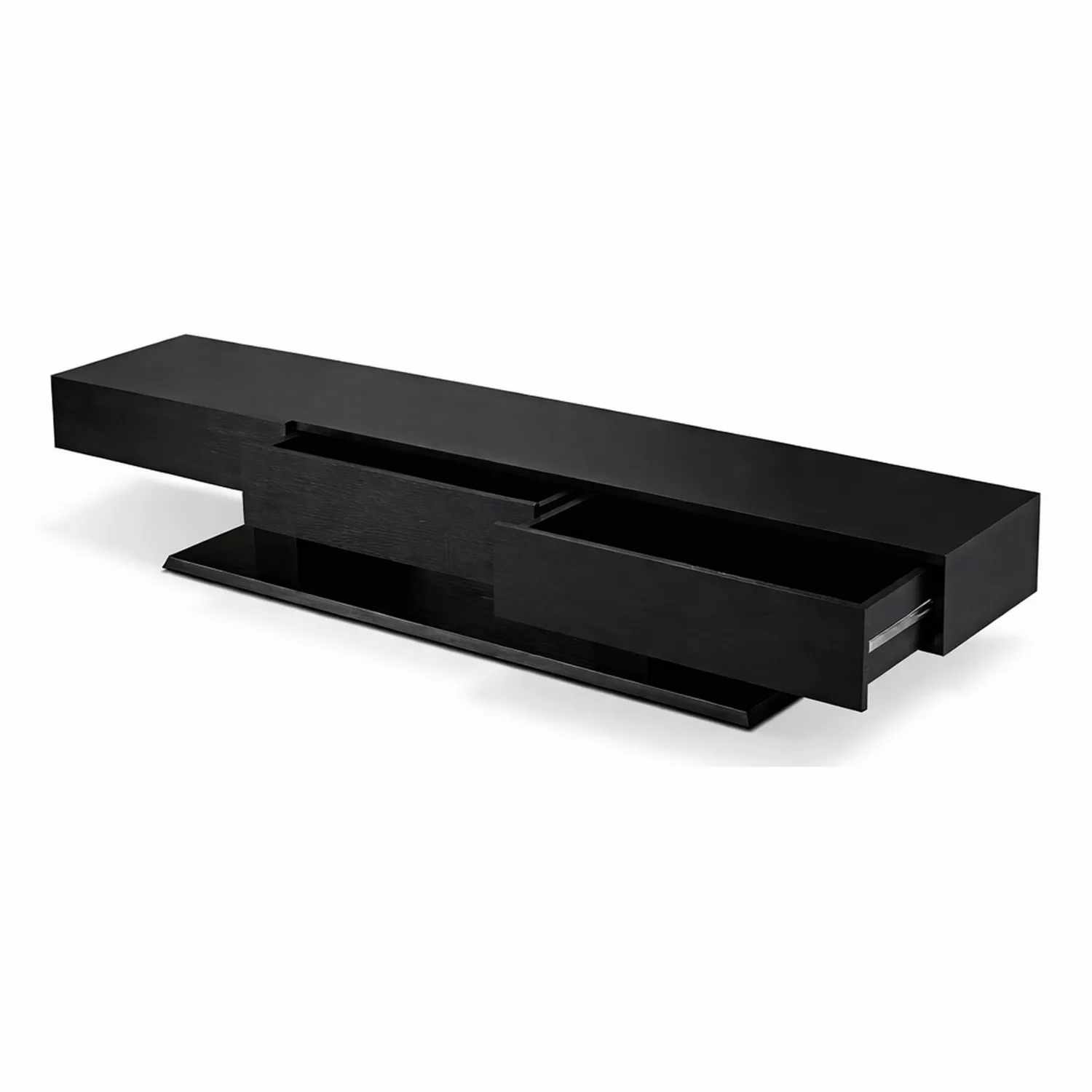 Czarna szafka z MDF z szufladami 180 cm