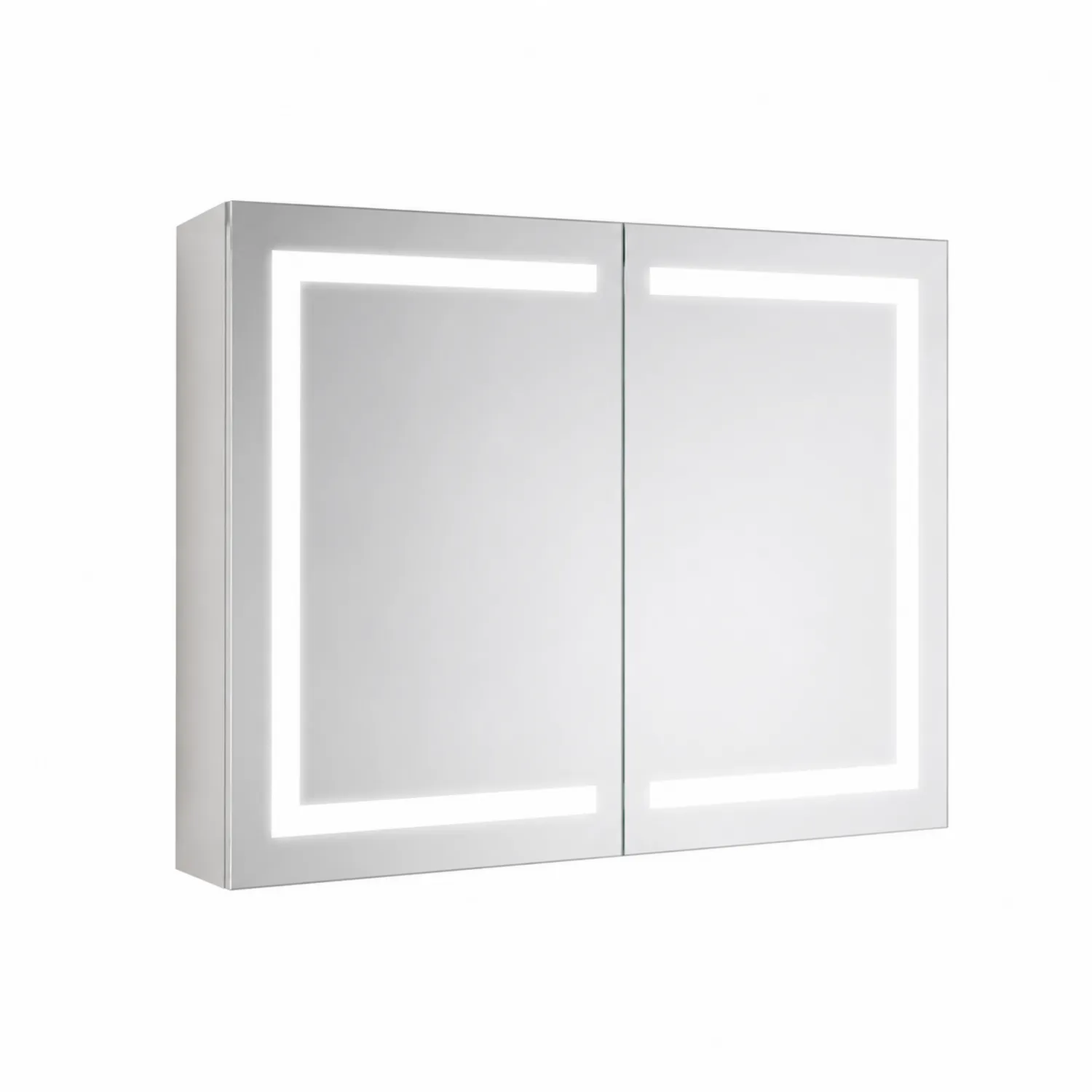 Szafka łazienkowa z lustrem LED aluminiowa 80x60 cm