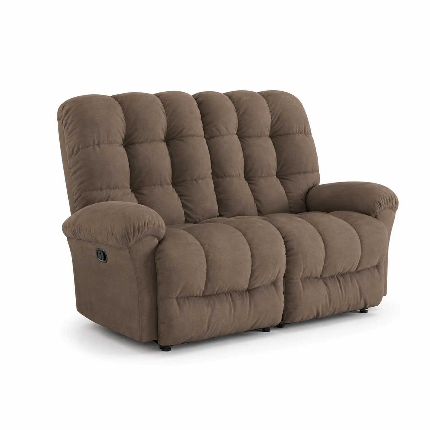 Sofa Dwuosobowa z Mikrofibry Brązowa