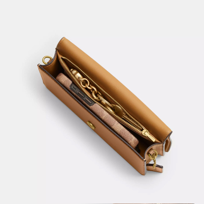 Evie Long Wallet With Chain Brass/Chalk Brass/Honey Brown