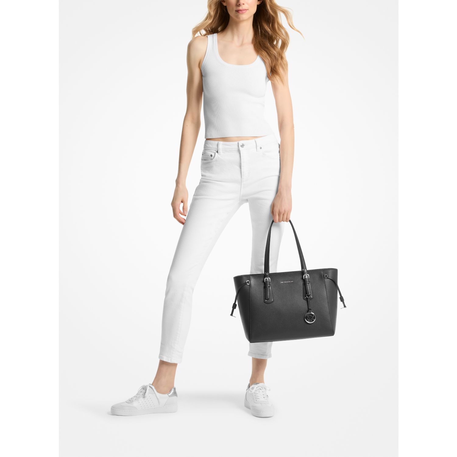 Voyager Medium Crossgrain Leather Tote Bag