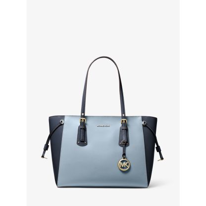 Voyager Medium Two-Tone Crossgrain Leather Tote Bag