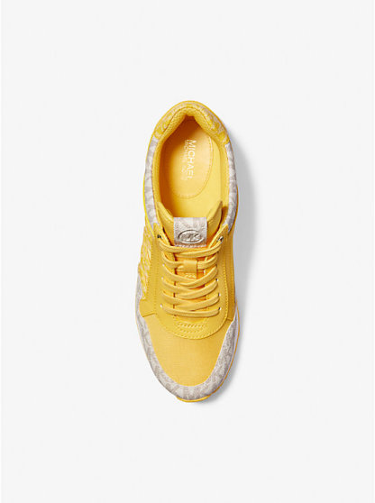 Maddy Two-Tone Signature Logo and Mesh Trainer - GOLDEN YELLOW